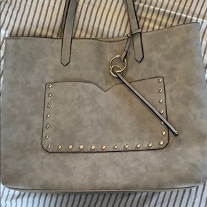 Grey suede bag